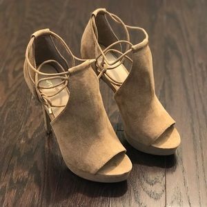 Tan, Suede High Heels